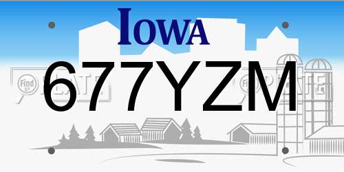 677YZM Iowa License Plate