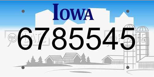 6785545 Iowa License Plate