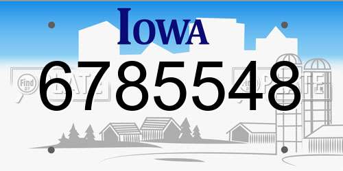 6785548 Iowa License Plate