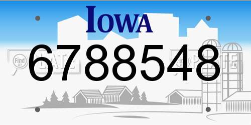 6788548 Iowa License Plate