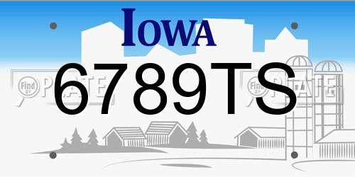 6789TS Iowa License Plate