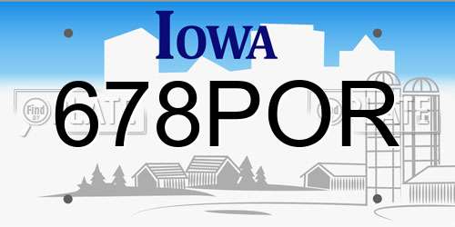 678POR Iowa License Plate