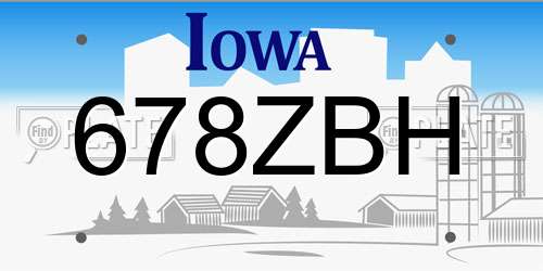 678ZBH Iowa License Plate