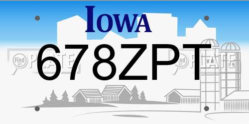 678ZPT Iowa License Plate