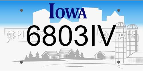 6803IV Iowa License Plate