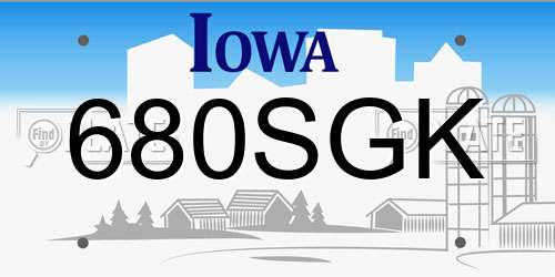 680SGK Iowa License Plate