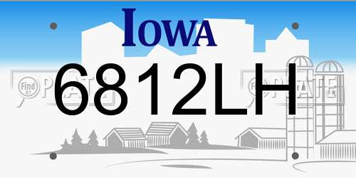 6812LH Iowa License Plate