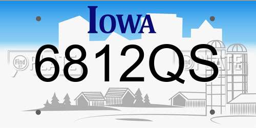 6812QS Iowa License Plate
