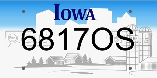 6817OS Iowa License Plate