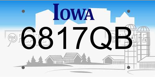 6817QB Iowa License Plate