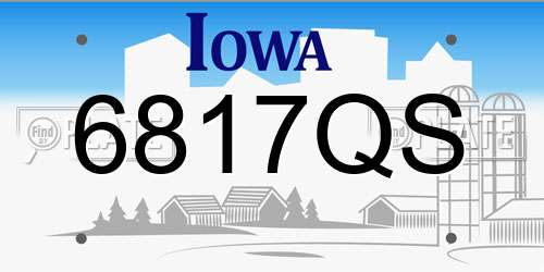 6817QS Iowa License Plate