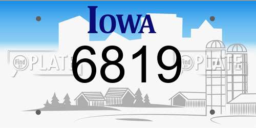 6819 Iowa License Plate