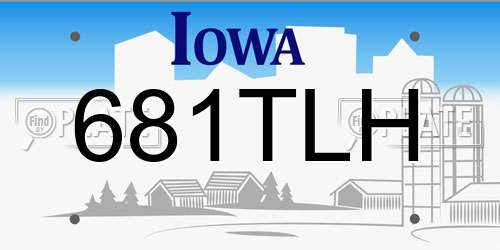 681TLH Iowa License Plate