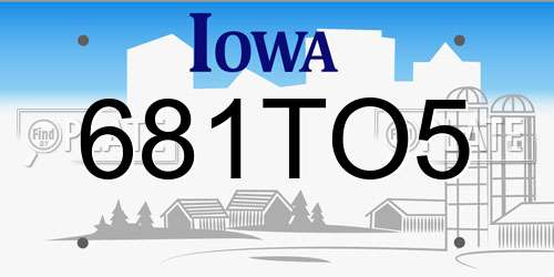 681TO5 Iowa License Plate