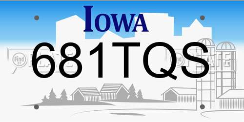 681TQS Iowa License Plate