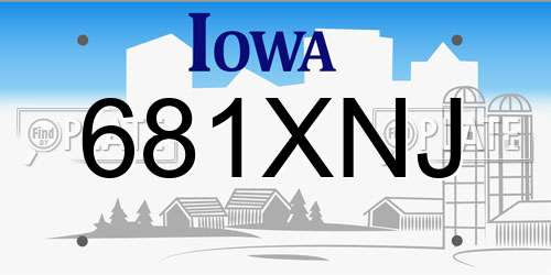 681XNJ Iowa License Plate