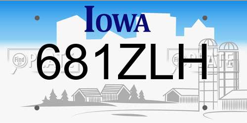 681ZLH Iowa License Plate