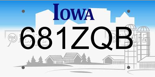 681ZQB Iowa License Plate