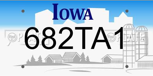 682TA1 Iowa License Plate
