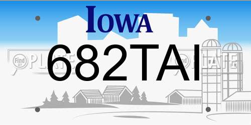 682TAI Iowa License Plate