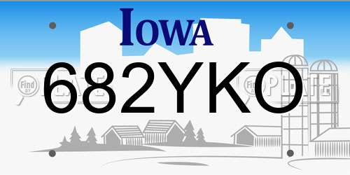 682YKO Iowa License Plate