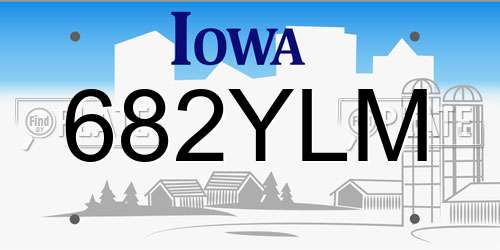 682YLM Iowa License Plate