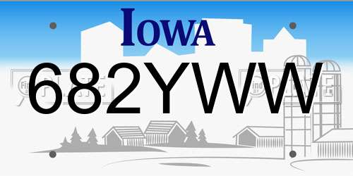 682YWW Iowa License Plate