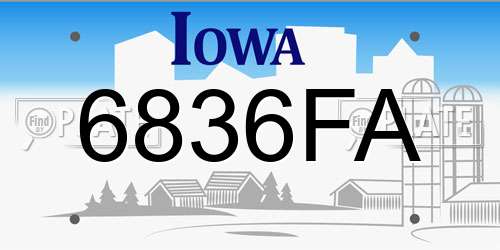 6836FA Iowa License Plate