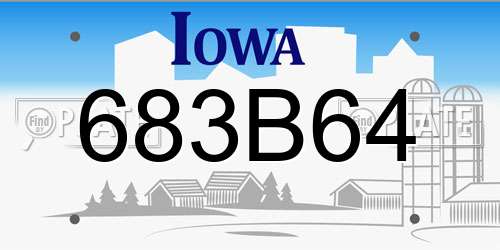 683B64 Iowa License Plate
