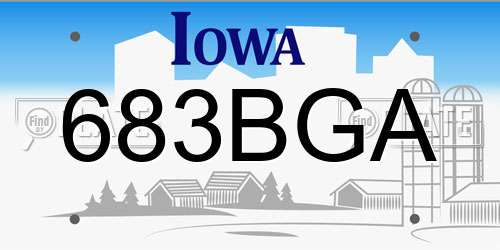 683BGA Iowa License Plate