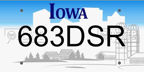 683DSR Iowa License Plate