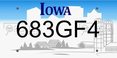 683GF4 Iowa License Plate
