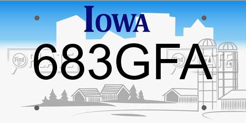 683GFA Iowa License Plate