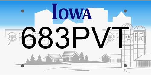 683PVT Iowa License Plate