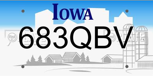 683QBV Iowa License Plate