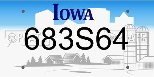 683S64 Iowa License Plate