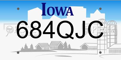 684QJC Iowa License Plate