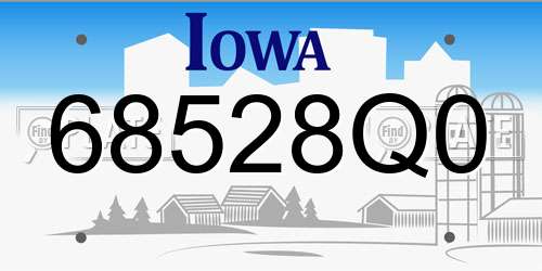 68528Q0 Iowa License Plate
