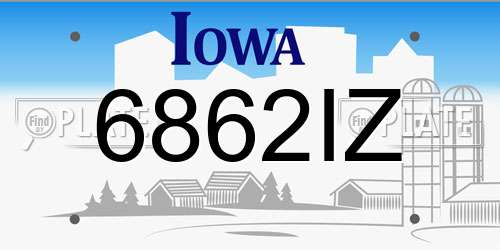 6862IZ Iowa License Plate