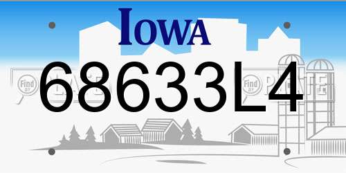 68633L4 Iowa License Plate
