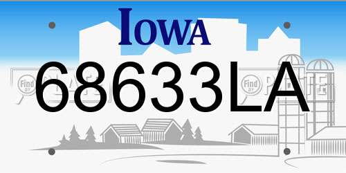 68633LA Iowa License Plate