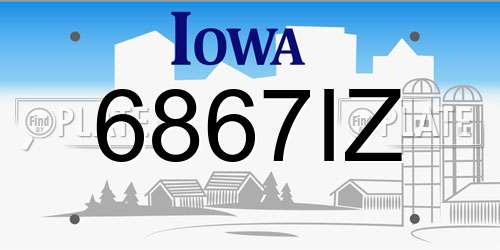 6867IZ Iowa License Plate