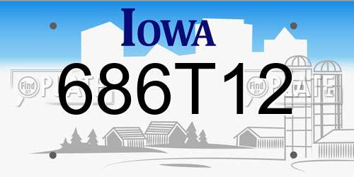 686T12 Iowa License Plate