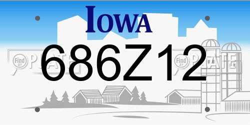 686Z12 Iowa License Plate