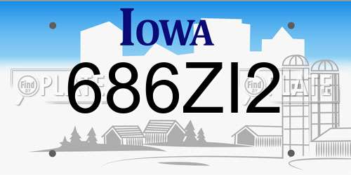 686ZI2 Iowa License Plate