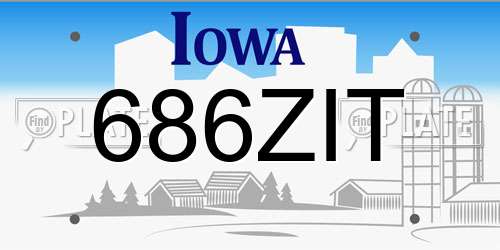 686ZIT Iowa License Plate
