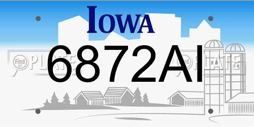 6872AI Iowa License Plate