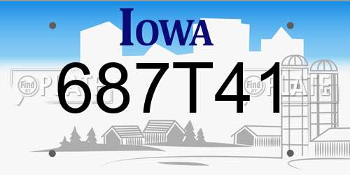 687T41 Iowa License Plate
