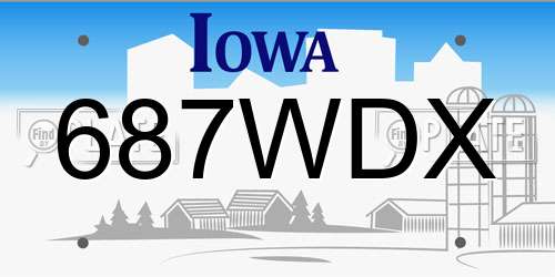687WDX Iowa License Plate