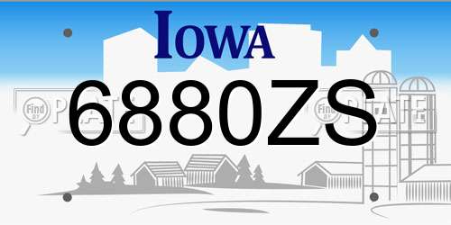 6880ZS Iowa License Plate